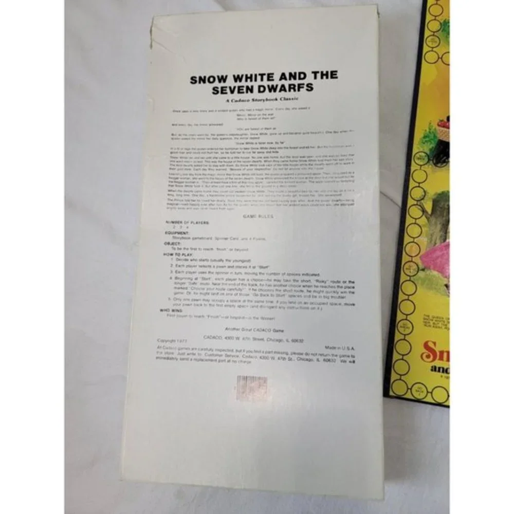 Cedaco Vintage 1977 Snow White and The Seven Dwarfs Board Game Complete‎